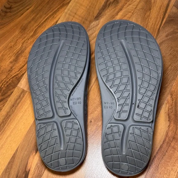 OOFOS Recovery flip flops gray M 7 - W9 - Picture 7 of 8